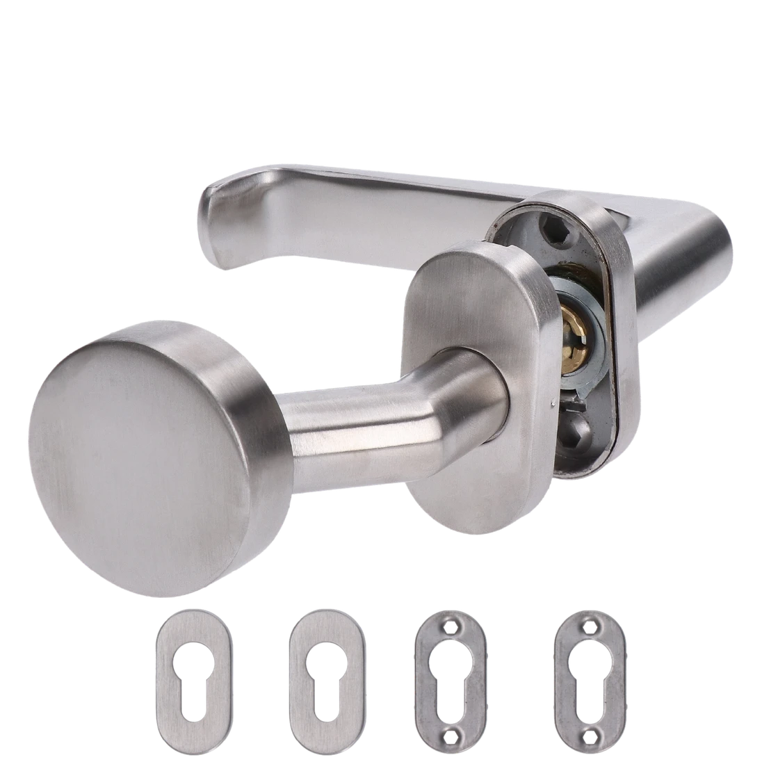 Klika (P) + koule oválná (pevná), broušená nerez AISI304