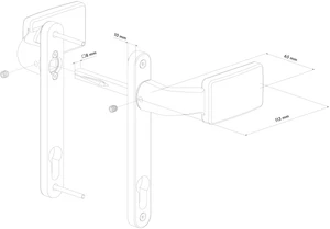 Eloxovaná hliníková klika, pár, pro 40/50/60mm profil - slide 1