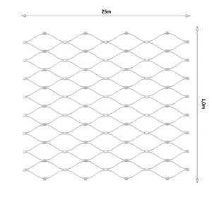 Lanková sieť, 1 x 25 m, oko 60 x 104 mm, ø 2 mm, AISI 316 - slide 0