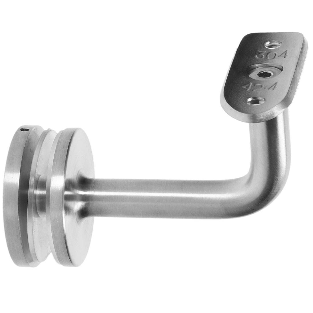 Držák madla ø 42,4 mm, sklo 6 - 21,52 mm, broušená AISI 304