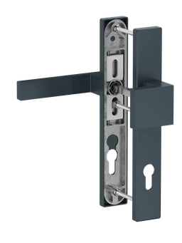 Hliníkový set so štítom kľučka/guľa, RAL 7016 matná