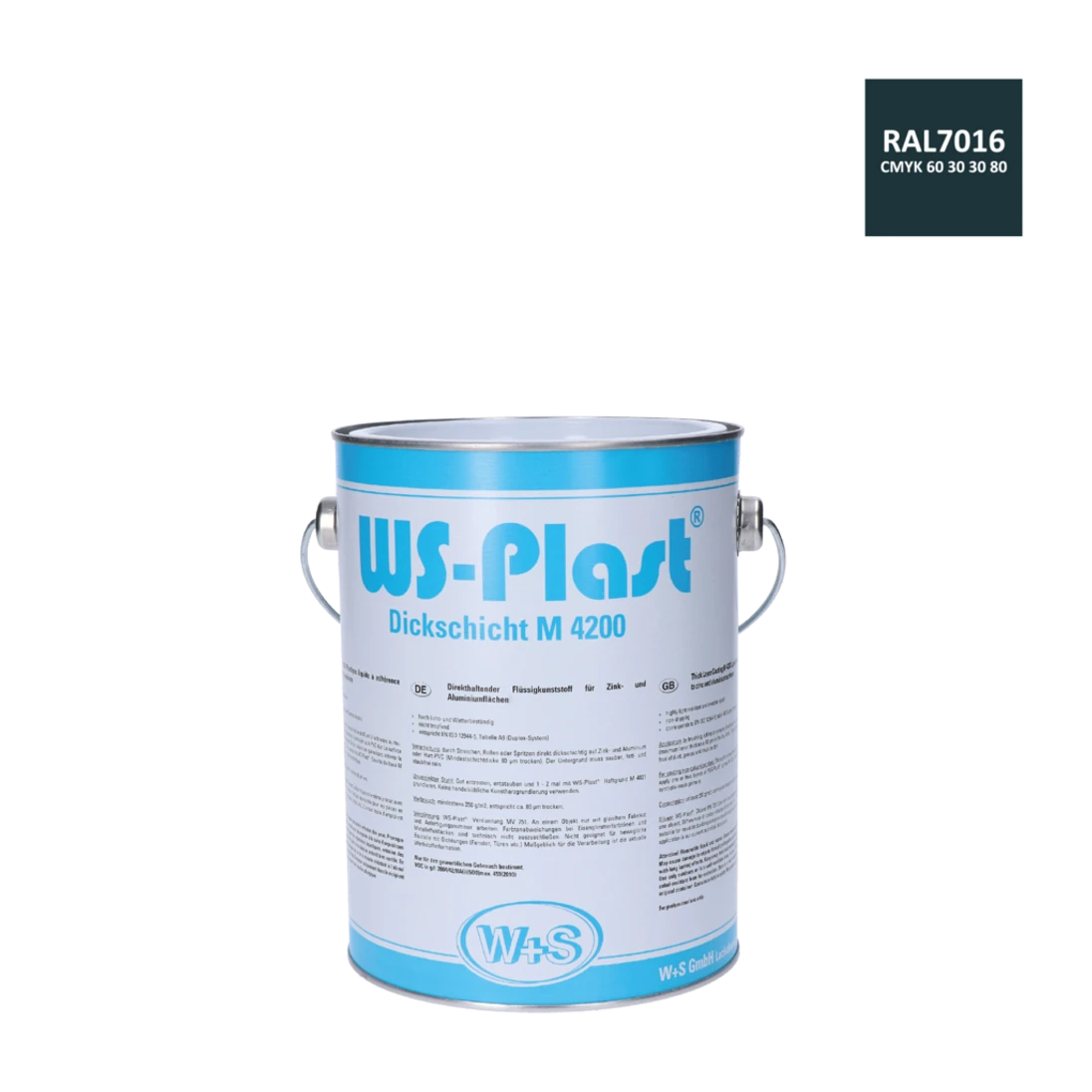 Antracitová polomatná barva na zinek, hliník balenie 2.5L