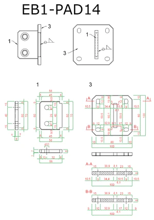 Příruba k vypalovaným sloupkům, vrtání 4 díry, AISI 304 - slide 1