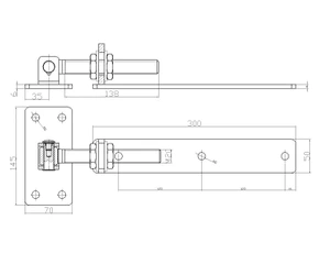 Nastaviteľný pánt M20, L = 300 mm - slide 1