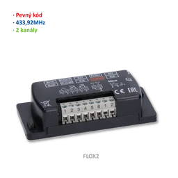 Prijímač externý, 2-kanálový, pevný kód, 433 MHz