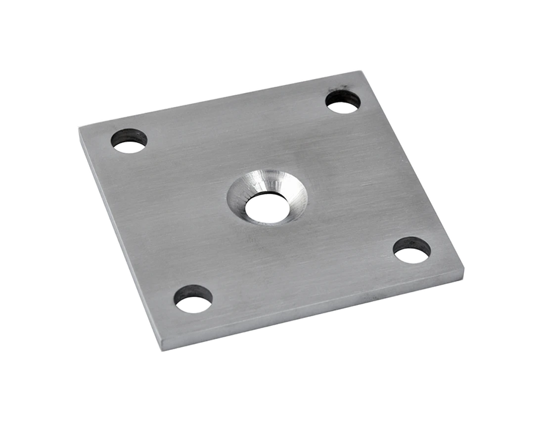 Kotevní deska 92 x 92 mm na dřevěný sloup, broušená AISI 304