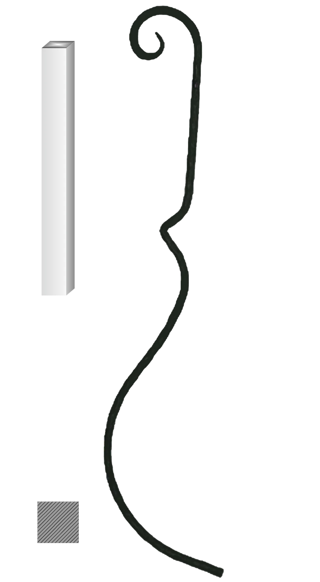 Tyč 12 x 12 mm, 1000 x 220 mm