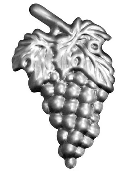 Hrozno strapec s listom 135 x 80 x 2 mm, výlisok pravý