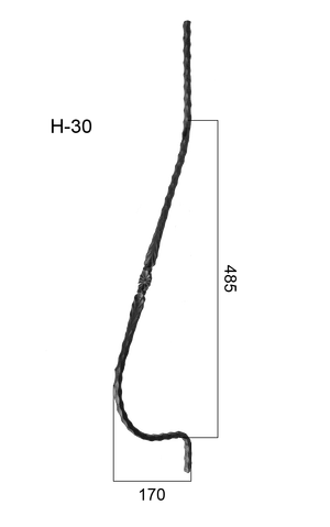 Tyč 12 x 12 x 800 mm, zdobený profil - slide 2