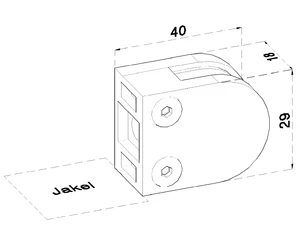 Svorka skla/plechu, sklo 6 - 8,76 mm, brúsená AISI 304 - slide 1