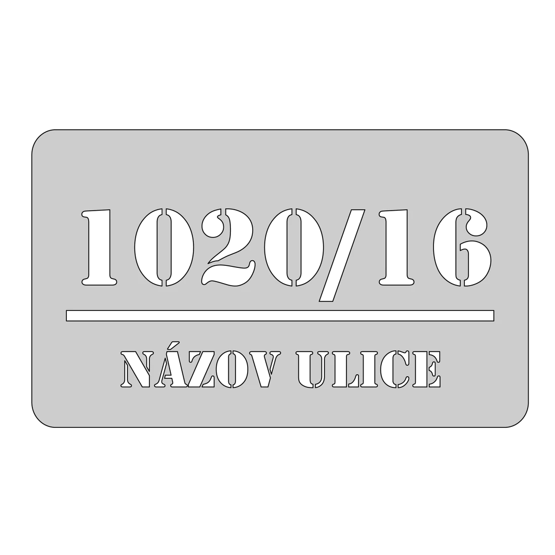 Domové číslo, vzor 005, brúsená nerez AISI 304