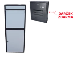 Box na balíky s prepadovou lištou, farba: čierna/biela