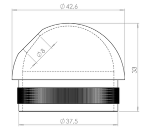 Spodek držáka na trubku ø 42,4 mm, M8, broušená AISI 304 - slide 3