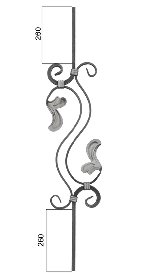 Tyč 12 x 12 x 960 mm, ornament 440 x 150 mm - slide 1