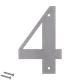 Číslo domové 4, s dierami, brúsená nerez AISI 304