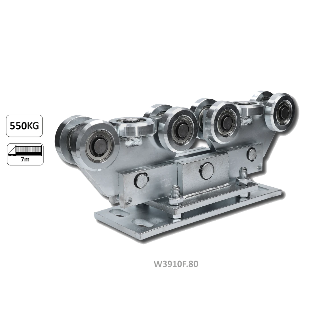 Vozík do 550 kg, nastaviteľný, profil 80 x 80 mm, pozink
