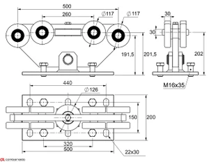 Vozík GRANDE do 1000 kg, pevný, profil 140 x 140 mm - slide 2