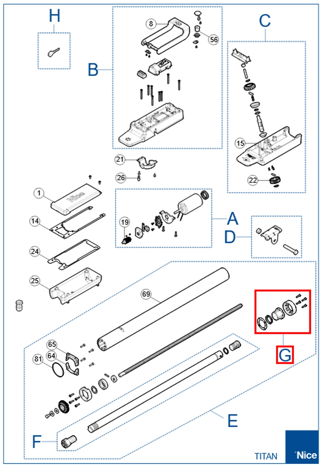 SPTTN03 Sada výstupného krúžku motora TITAN