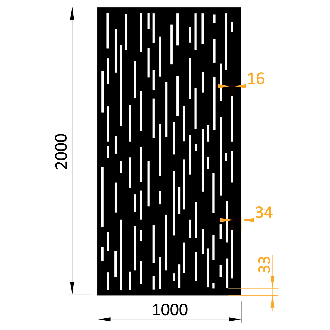 Plech vzor 8312, 1000 x 2000 x 2 mm, bez povrchovej úpravy