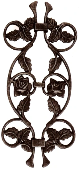 Ornament ruža 400 x 190 mm, na tyč 12 x 12 mm