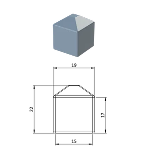 Vonkajšia krytka 15 x 15 mm, plastová PE - slide 0