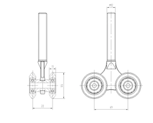 Vozík závěsný, 4 nylonová kolečka - slide 3