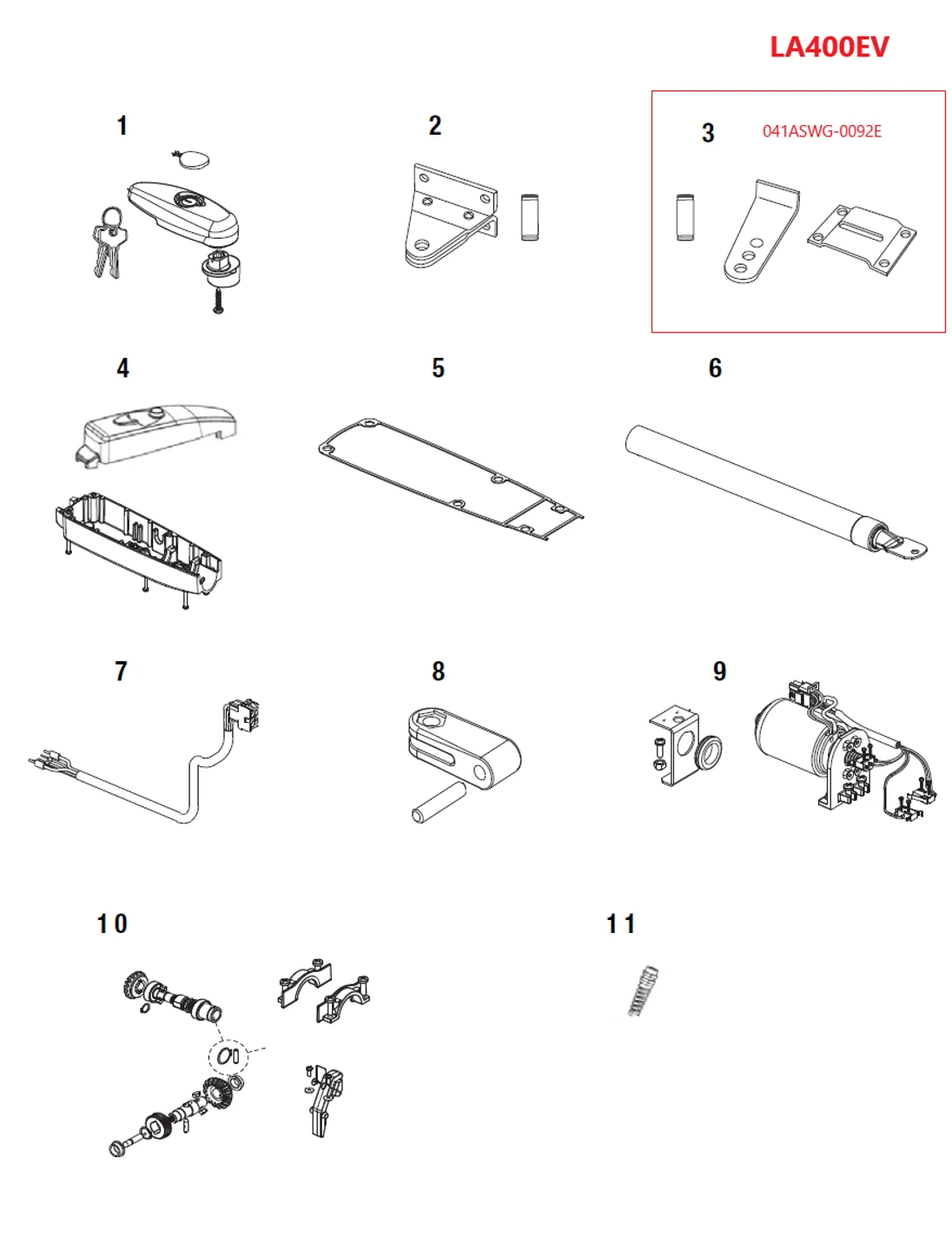 041ASWG-0092E konzola pro uchycení na sloup, zajišťovací kolík, pojistný kroužek