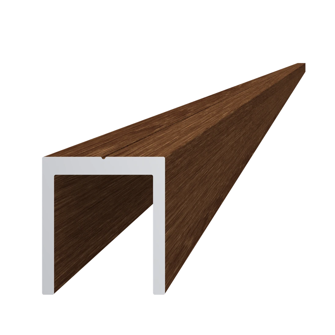 U profil 20.5x22mm, L-6000mm, práškový lak, struktura OŘECH