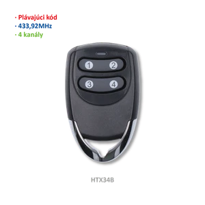 Vysielač 4-kanálový, 433 MHz, plávajúci kód, čierny - slide 1