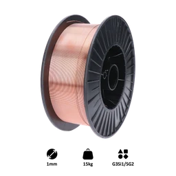Drôt zvárací 1 mm, MIG/MAG(CO2), G3Si1/SG2, 15 kg