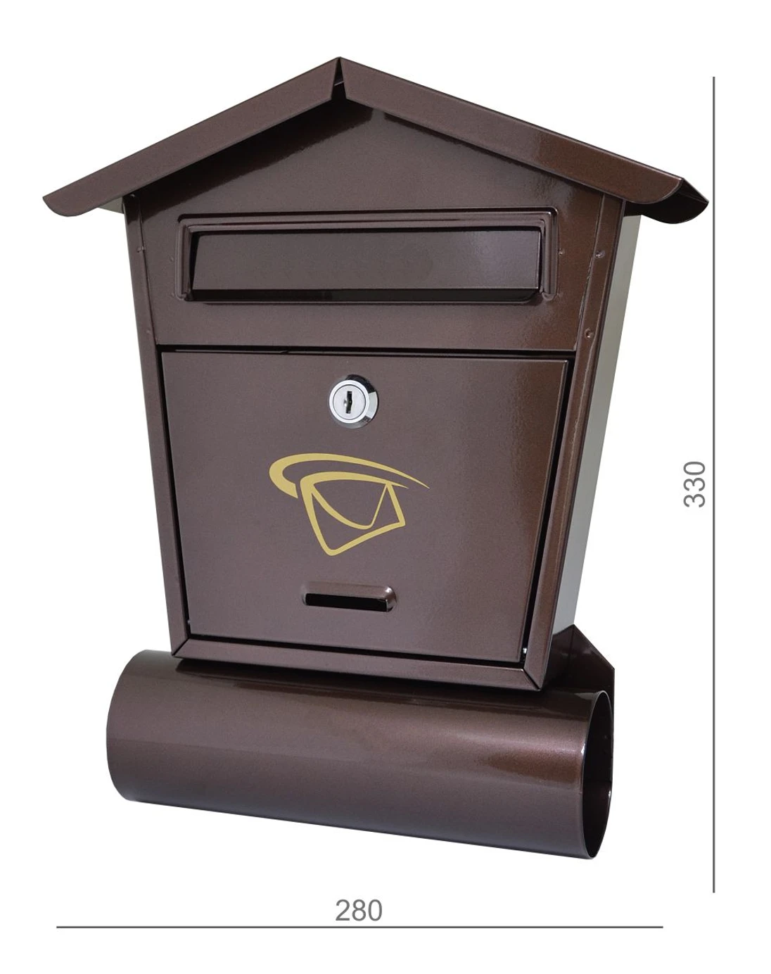 Schránka poštová, max. formát listu B6, hnedá