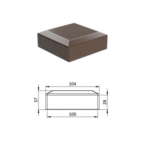 Vonkajšia krytka 100 x 100 mm, plastová PE, hnedá - slide 0