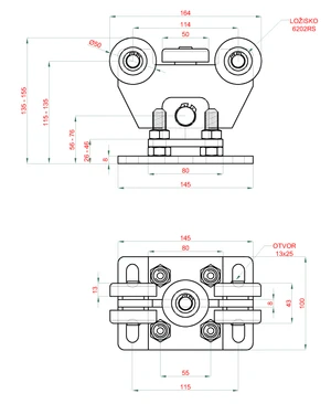 Samonos do 230 kg, profil 60 x 60 x 6000 mm, Zn - slide 2