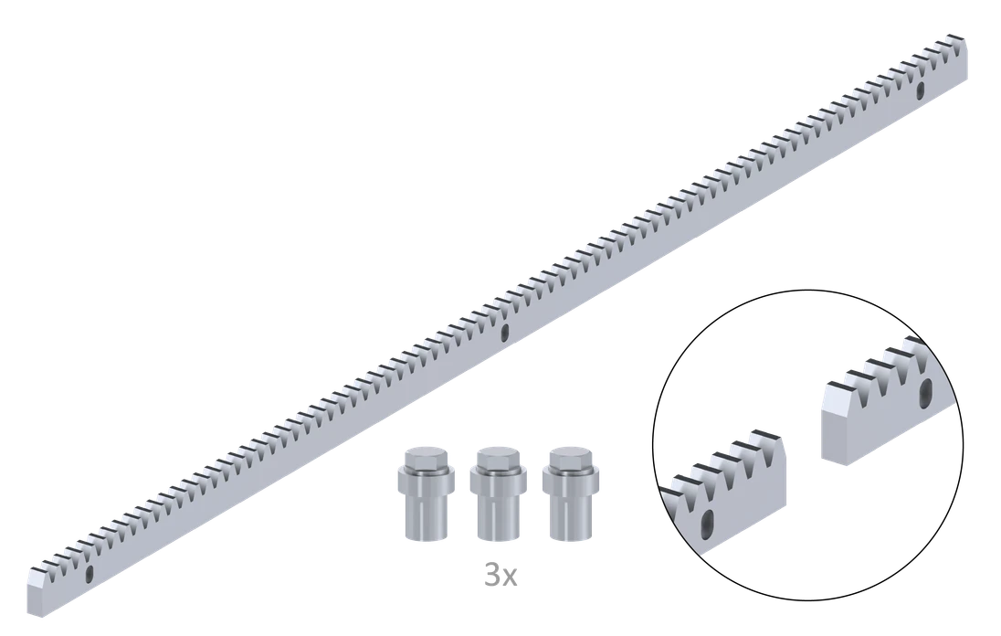 Hrebeň kov 30 x 12 x 1000 mm, M4, max do 2200 kg