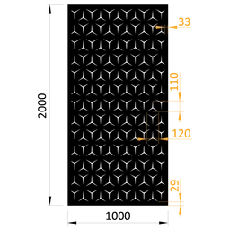 Plech vzor 9131, 1000 x 2000 x 2 mm, bez úpravy