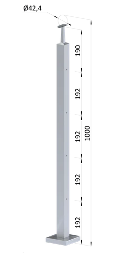 Nerezový sloup, vrchní kotvení, 4řadový M6