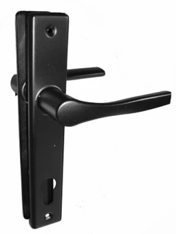 Klika Al, štítek Fe, rozteč 90mm, černá