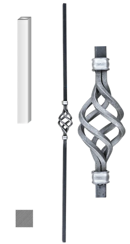 Tyč zábradlí 25 x 25 mm, L = 1300 mm