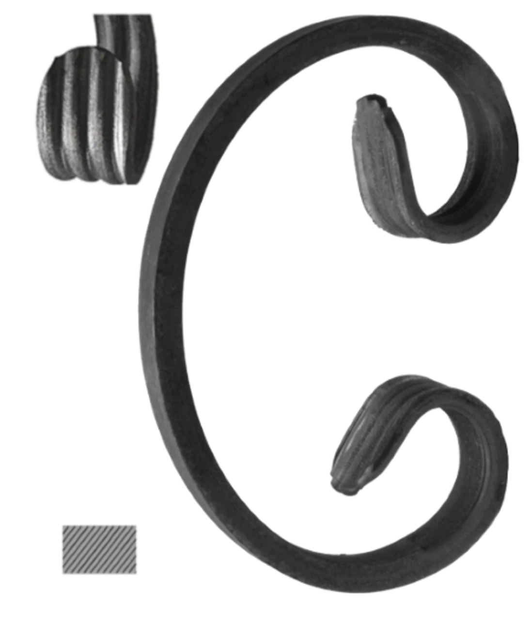 Céčko 110 x 70 mm, 12 x 6 mm, hladké, široké rozkutie