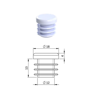 Vnútorná krytka guľatá ø 18 mm, plastová, biela - slide 0