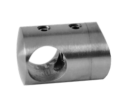 Držák tyče ø 14 mm na trubku ø 42,4 mm (30x22 mm), broušená nerez K320 / AISI304