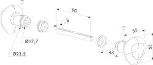 LOCINOX® 3006R klučka - otočná guľa, eloxovaný hliník - slide 1