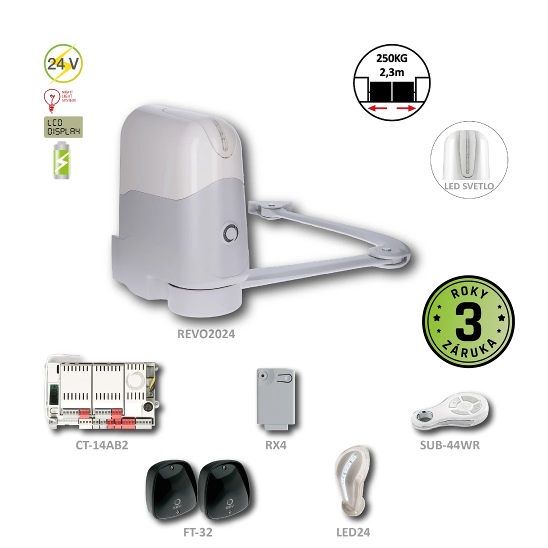 REVOKIT pre jednokrídlovú bránu do 2,3 m/krídlo