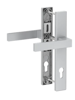 Hliníkový set so štítom kľučka/kľučka, strieborná farba