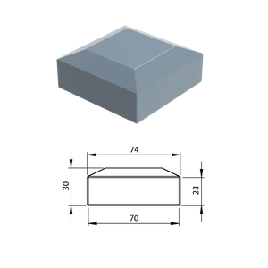 Vonkajšia krytka 70 x 70 mm, plastová PE - slide 0