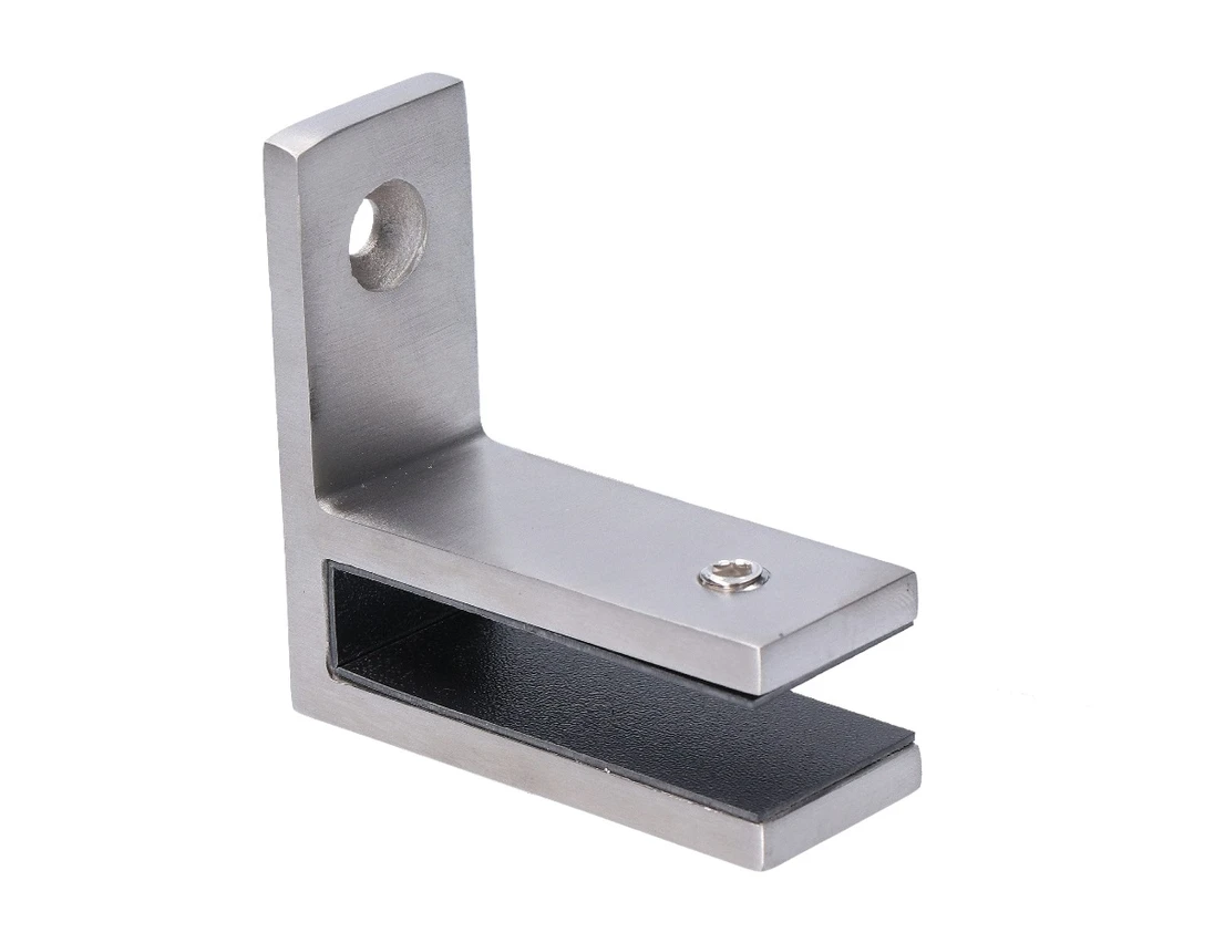 Úchyt skla na stenu, sklo 12 mm, brúsená nerez AISI 304