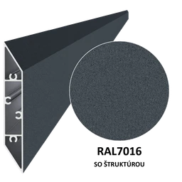 Al profil 108 x 16 x 6000 mm, lak se strukturou RAL 7016