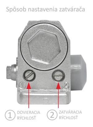 Hydraulický zavírač, max dveře 900mm a 60kg, Al, šedá - slide 2
