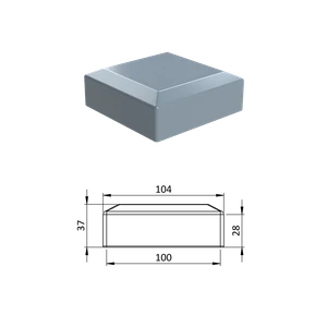 Vnější krytka 100 x 100 mm, plastová PE, šedá - slide 0