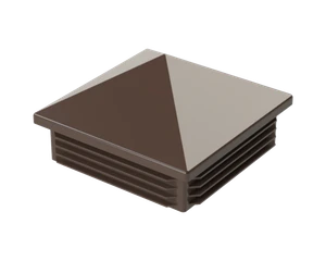 Krytka plastová so strieškou 100 x 100 mm, hnedá - slide 1